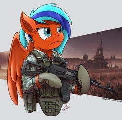 Size: 1920x1890 | Tagged: safe, artist:buckweiser, imported from derpibooru, oc, oc:sora, pegasus, ak-74, commission, female, solo, ych result, your character here