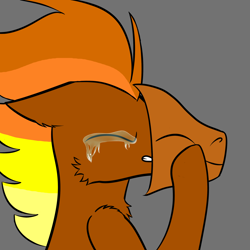 Size: 2500x2500 | Tagged: safe, artist:windy, imported from derpibooru, oc, oc:windflyer, pegasus, pony, cheek fluff, chest fluff, depressed, depression, ear fluff, floppy ears, gray background, gritted teeth, mask, pegasus oc, simple background, vent art