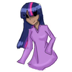 Size: 2500x2500 | Tagged: safe, artist:nitlynjane, imported from derpibooru, twilight sparkle, human, dark skin, delicious flat chest, doodle, eye clipping through hair, female, flatlight sparkle, high res, humanized, looking at you, png, simple background, smiling, smiling at you, solo, transparent background