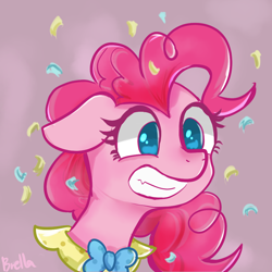 Size: 1000x1000 | Tagged: safe, artist:brella, imported from derpibooru, pinkie pie, earth pony, pony, avatar, confetti, female, grin, happy, smiling, solo