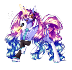 Size: 2680x2608 | Tagged: safe, artist:honeybbear, imported from derpibooru, pony, unicorn, anime, hatsune miku, magic, ponified, simple background, solo, transparent background, vocaloid