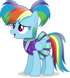 Size: 4182x4598 | Tagged: safe, artist:anime-equestria, derpibooru exclusive, imported from derpibooru, rainbow dash, pegasus, pony, alternate hairstyle, cheerleader, cheerleader rainbow dash, clothes, female, folded wings, mare, open mouth, open smile, outfit, pigtails, simple background, skirt, smiling, solo, transparent background, vector, wings