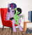 Size: 670x731 | Tagged: safe, alternate version, artist:smoldix, artist:wheredamaresat, edit, imported from derpibooru, twilight sparkle, oc, oc:filly anon, alicorn, earth pony, pony, age difference, black mane, black tail, chair, chest fluff, concentrating, cute, duo, ear fluff, earth pony oc, eyebrows, eyebrows visible through hair, female, filly, floppy ears, foal, gaming, gaming chair, green eyes, home, horn, james bond, living room, looking at something, mare, multicolored mane, nintendo 64, not porn, office chair, purple eyes, scrunchy face, sitting, smiling, tail, television, twilight is a foal fiddler, twilight sparkle (alicorn), wall of tags, wholesome, wings