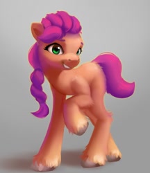 Size: 930x1074 | Tagged: safe, artist:itssim, imported from derpibooru, sunny starscout, earth pony, pony, female, g5, mare, my little pony: a new generation, raised hoof, solo