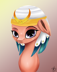 Size: 2780x3480 | Tagged: safe, artist:guatergau5, imported from derpibooru, somnambula, pegasus, pony, bust, egyptian, egyptian pony, female, floppy ears, high res, mare, solo