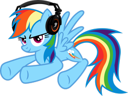 Size: 2821x2126 | Tagged: safe, artist:itchykitchy, imported from derpibooru, rainbow dash, pegasus, pony, female, headphones, high res, simple background, solo, transparent background, vector