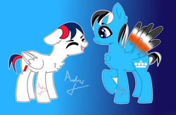 Size: 1280x842 | Tagged: safe, artist:xxaliciarainbowartxx, imported from derpibooru, pegasus, pony, air france, base used, duo, klm, male, ponified