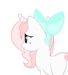 Size: 500x549 | Tagged: safe, artist:sugarcubecreationz, imported from derpibooru, oc, oc only, oc:sweetheart, pony, unicorn, blue eyes, bow, butt, female, hair bow, horn, mare, plot, rear view, show accurate, simple background, smiling, solo, transparent background, two toned mane, unicorn oc