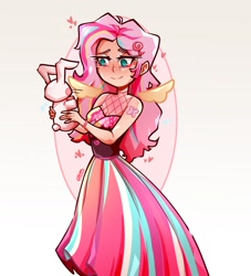 Size: 1794x1980 | Tagged: safe, artist:abery_art, imported from derpibooru, fluttershy, human, clothes, doll, dress, female, heart, humanized, solo, toy, wings