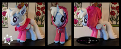 Size: 1280x520 | Tagged: safe, artist:purplenebulastudios, imported from derpibooru, oc, oc:snowheart, pony, unicorn, clothes, female, hoodie, irl, mare, not trixie, photo, plushie, solo