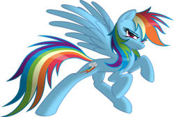 Size: 2990x2005 | Tagged: safe, artist:itchykitchy, imported from derpibooru, rainbow dash, pegasus, pony, 2013, female, high res, looking at you, mare, simple background, smiling, smiling at you, smirk, solo, spread wings, transparent background, wings