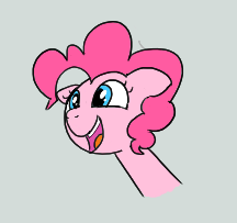 Size: 216x203 | Tagged: source needed, useless source url, safe, artist:algoatall, pinkie pie, earth pony, pony, aggie.io, bust, female, happy, mare, open mouth, simple background, smiling, solo
