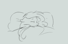 Size: 236x152 | Tagged: source needed, useless source url, safe, artist:anonymous, fluttershy, pegasus, pony, aggie.io, bed, blanket, eyes closed, female, mare, monochrome, pillow, simple background, sleeping, solo