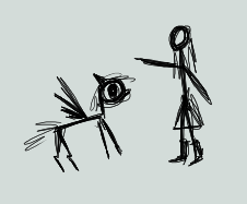 Size: 226x187 | Tagged: source needed, useless source url, safe, artist:anonymous, human, pegasus, pony, aggie.io, cave drawing, monochrome, simple background, stick figure