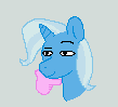 Size: 109x99 | Tagged: source needed, useless source url, safe, artist:anonymous, trixie, pony, unicorn, aggie.io, female, lowres, magic, mare, meme, simple background, solo, thinking