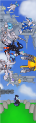 Size: 500x1676 | Tagged: safe, artist:fameng, coloratura, oc, original species, plane pony, pony, cloud, eyes closed, flying, grass, gravestone, graveyard, gun, looking up, open mouth, open smile, plane, r-type, sky, smiling, teardrop, weapon