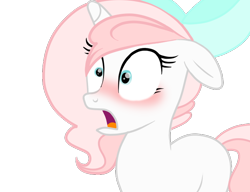 Size: 650x500 | Tagged: safe, artist:sugarcubecreationz, imported from derpibooru, oc, oc:sweetheart, pony, unicorn, blushing, bow, female, floppy ears, hair bow, mare, simple background, solo, transparent background