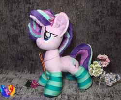 Size: 2802x2304 | Tagged: safe, artist:1stastrastudio, imported from derpibooru, starlight glimmer, pony, clothes, high res, irl, photo, plushie, socks, solo, striped socks