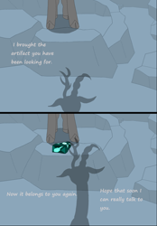 Size: 3504x5044 | Tagged: safe, artist:creepycutiemark, imported from derpibooru, discord, draconequus, sheep, comic:discord's father, 2 panel comic, cave, comic, male, ram, show accurate