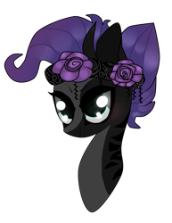 Size: 1345x1741 | Tagged: safe, artist:kaikururu, imported from derpibooru, oc, oc only, earth pony, pony, bust, earth pony oc, eyelashes, female, flower, flower in hair, mare, simple background, solo, transparent background