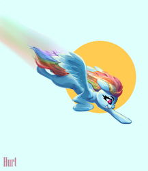 Size: 2305x2658 | Tagged: safe, artist:i love hurt, imported from derpibooru, rainbow dash, pegasus, pony, colored, female, flying, full body, mare, simple background, slim, solo, thin