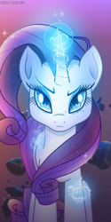 Size: 600x1200 | Tagged: safe, artist:lennonblack, imported from derpibooru, rarity, pony, unicorn, female, looking at you, magic, mare, solo