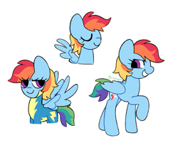 Size: 1227x1000 | Tagged: safe, artist:risswm, imported from derpibooru, rainbow dash, pegasus, pony, clothes, female, mare, redesign, short hair, simple background, solo, uniform, white background, wonderbolts uniform