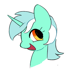 Size: 1631x1655 | Tagged: safe, artist:risswm, imported from derpibooru, lyra heartstrings, pony, unicorn, bust, female, mare, open mouth, open smile, simple background, smiling, solo, white background