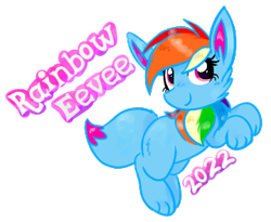 Size: 360x295 | Tagged: safe, artist:rainbow eevee, imported from ponybooru, oc, oc:rainbow eevee, female, pokémon pony, solo