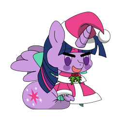 Size: 9934x9934 | Tagged: safe, artist:dimanizma, imported from derpibooru, twilight sparkle, alicorn, pony, unicorn, bag, christmas, clothes, costume, cute, fate/stay night, female, happy new year, hat, holiday, horn, padoru, santa costume, santa hat, simple background, solo, transparent background, twilight sparkle (alicorn), wings