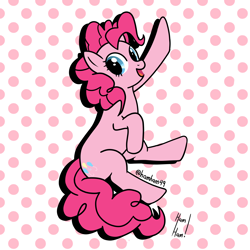 Size: 5000x5000 | Tagged: safe, artist:hamham49, artist:tridashie, imported from derpibooru, pinkie pie, pony, polka dot background, solo