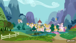 Size: 640x360 | Tagged: safe, imported from derpibooru, screencap, season 3, the crystal empire, animated, gif, gifs.com, golden oaks library, no pony, ponyville, ponyville town hall, windmill