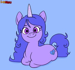 Size: 3244x3044 | Tagged: safe, artist:lordmarukio, imported from derpibooru, izzy moonbow, pony, unicorn, c:, cute, female, g5, izzybetes, jpg, looking at you, lying, my little pony: a new generation, ponyloaf, prone, smiling, solo