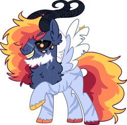 Size: 2738x2689 | Tagged: safe, artist:kurosawakuro, imported from derpibooru, oc, interspecies offspring, male, offspring, parent:lord tirek, parent:rainbow dash, simple background, solo, transparent background