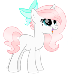 Size: 580x612 | Tagged: safe, artist:sugarcubecreationz, imported from derpibooru, oc, oc:sweetheart, pony, unicorn, base used, bow, female, hair bow, mare, simple background, solo, white background