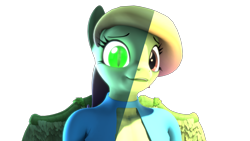 Size: 3840x2160 | Tagged: safe, artist:dangerousdpad, imported from derpibooru, oc, oc only, oc:green screen, anthro, changeling, pegasus, 3d, clothes, female, simple background, solo, source filmmaker, split, transparent background