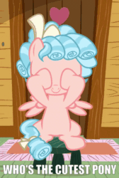 Size: 402x600 | Tagged: safe, edit, edited screencap, imported from derpibooru, screencap, cozy glow, pegasus, pony, marks for effort, season 8, animated, animation error, bow, clubhouse, covered eyes, covering eyes, cozybetes, cropped, crusaders clubhouse, curly hair, curly mane, cute, excited, female, filly, foal, freckles, gif, peekaboo, ribbon, rug, sitting, small wings, solo, stool, talking, truth, two toned mane, wings