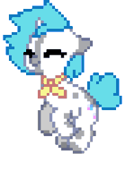 Size: 430x590 | Tagged: safe, artist:luminousdazzle, derpibooru exclusive, imported from derpibooru, oc, oc only, oc:soap bubbles, pony, unicorn, animated, female, gif, happy, horn, jumping, mare, neckerchief, pixel art, simple background, small, small horn, solo, spots, transparent background