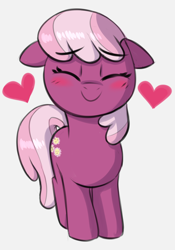 Size: 1082x1546 | Tagged: safe, artist:heretichesh, imported from derpibooru, cheerilee, earth pony, pony, blushing, cheeribetes, colored, cute, daaaaaaaaaaaw, eyes closed, female, filly, floating heart, floppy ears, foal, happy, heart, simple background, smiling, solo, weapons-grade cute, white background