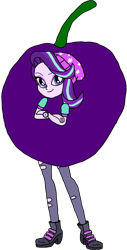 Size: 1127x2217 | Tagged: safe, artist:kigtoons, imported from derpibooru, starlight glimmer, human, pony, equestria girls, clothes, costume, food, food costume, grape, grape costume, humanized, simple background, solo, transparent background