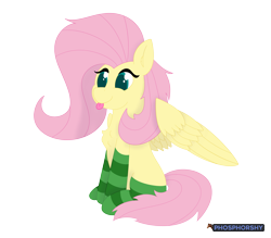 Size: 6109x5345 | Tagged: safe, artist:phosphorshy, imported from derpibooru, fluttershy, pegasus, pony, :p, chest fluff, clothes, cute, daaaaaaaaaaaw, ear fluff, shyabetes, simple background, sitting, socks, solo, spread wings, striped socks, tongue out, transparent background, wings