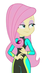 Size: 1214x2017 | Tagged: safe, edit, edited screencap, imported from derpibooru, screencap, fluttershy, equestria girls, equestria girls series, too hot to handle, background removed, clothes, dreamworks face, female, fluttershy's wetsuit, lidded eyes, not a vector, simple background, smug, smugshy, solo, swimsuit, transparent background, wetsuit