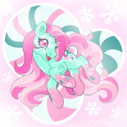 Size: 2000x2000 | Tagged: safe, artist:creeate97, imported from derpibooru, minty, earth pony, pony, g3, solo, winter minty