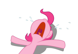 Size: 4000x2774 | Tagged: safe, artist:asrafpie, imported from derpibooru, pinkie pie, earth pony, pony, too many pinkie pies, crying, female, lying down, mare, nose in the air, on back, open mouth, shadow, simple background, transparent background, vector