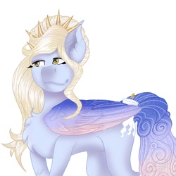 Size: 1500x1500 | Tagged: safe, artist:teonnakatztkgs, imported from derpibooru, oc, oc only, pegasus, pony, bust, chest fluff, ear fluff, pegasus oc, simple background, smiling, solo, white background