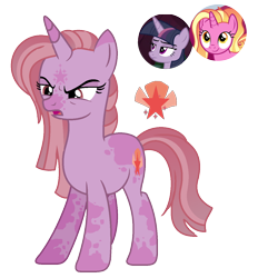 Size: 1196x1288 | Tagged: safe, artist:princess-kitsune-tsu, imported from derpibooru, luster dawn, mean twilight sparkle, oc, pony, the last problem, the mean 6, base used, female, magical lesbian spawn, mare, offspring, parent:luster dawn, parent:mean twilight sparkle, simple background, transparent background