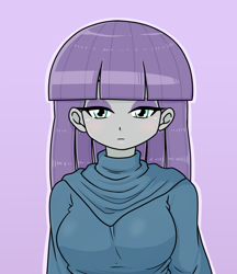 Size: 640x740 | Tagged: safe, alternate version, artist:batipin, imported from derpibooru, maud pie, equestria girls, breasts, busty maud pie, female, looking at you, solo