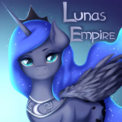 Size: 6000x6000 | Tagged: safe, artist:ottava, imported from derpibooru, princess luna, gradient background, looking at you, modified accessory, second life, solo