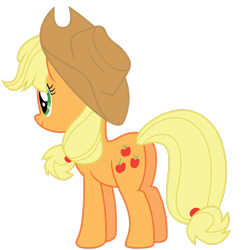 Size: 2421x2477 | Tagged: safe, artist:rainbowderp98, imported from derpibooru, applejack, earth pony, pony, griffon the brush off, .svg available, applejack's hat, butt, cowboy hat, female, full body, green eyes, hat, high res, hooves, mare, plot, rear view, simple background, smiling, solo, standing, tail, transparent background, vector