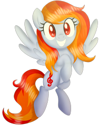Size: 2179x2787 | Tagged: safe, artist:kimmyartmlp, imported from derpibooru, oc, oc only, oc:tridashie, pegasus, pony, female, flying, full body, grin, high res, hooves, mare, multicolored mane, multicolored tail, pegasus oc, red eyes, simple background, smiling, solo, spread wings, tail, transparent background, wings